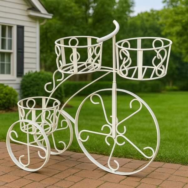Vintage-Style Tricycle Metal Plant Stand